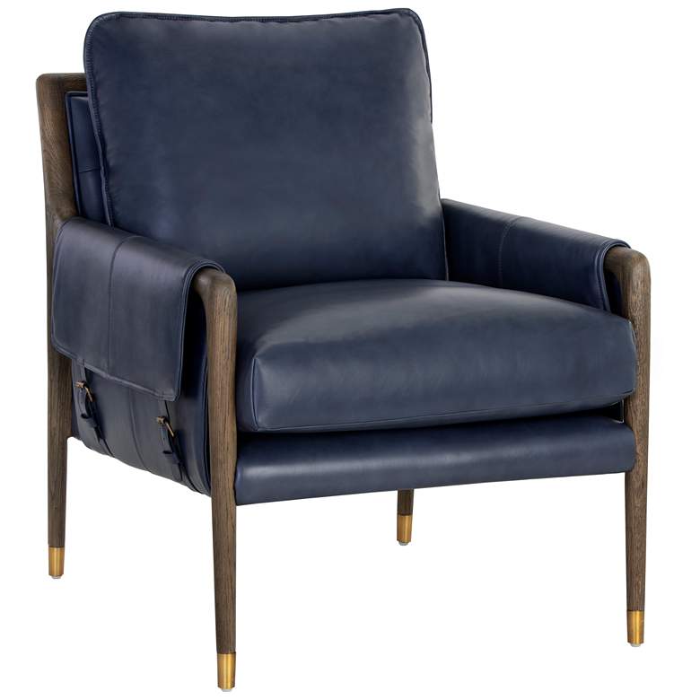 Image 2 Sunpan Mauti Armchair Distressed Brown Cortina Ink Leather