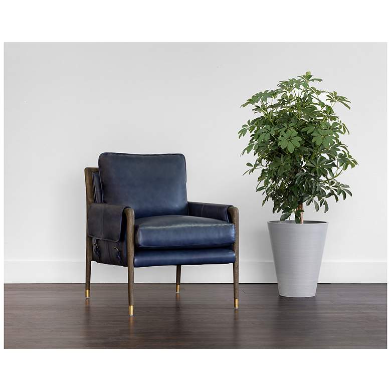 Image 1 Sunpan Mauti Armchair Distressed Brown Cortina Ink Leather