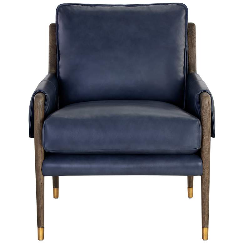Image 3 Sunpan Mauti Armchair Distressed Brown Cortina Ink Leather more views