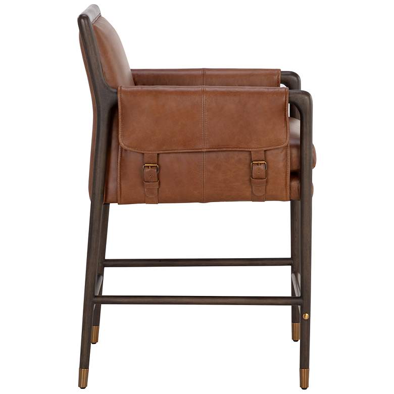 Image 4 Sunpan Mauti Counter Stool Brown Shalimar Tobacco Leather more views