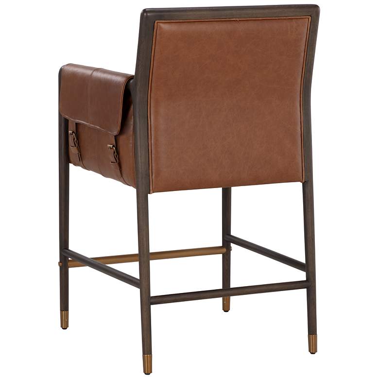 Image 5 Sunpan Mauti Counter Stool Brown Shalimar Tobacco Leather more views