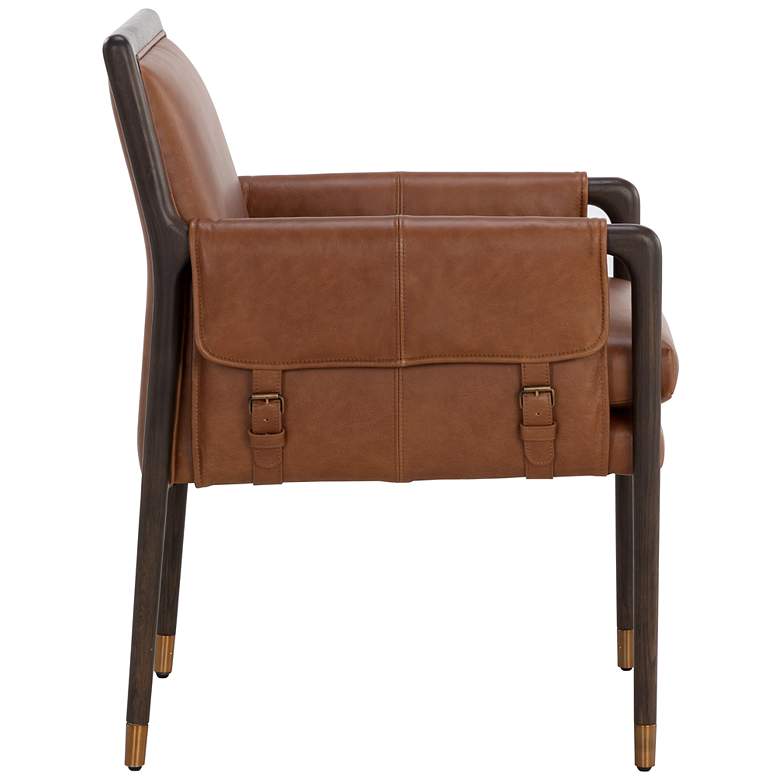 Image 4 Sunpan Mauti Dining Armchair Brown Shalimar Tobacco Leather more views