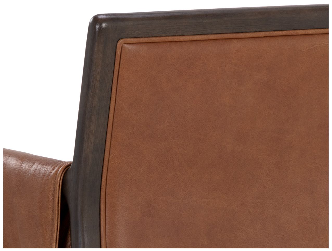 Sunpan Mauti Dining Armchair Brown Shalimar Tobacco Leather