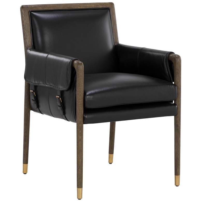 Image 1 Sunpan Mauti Dining Armchair Distressed Brown Cortina Black Leather