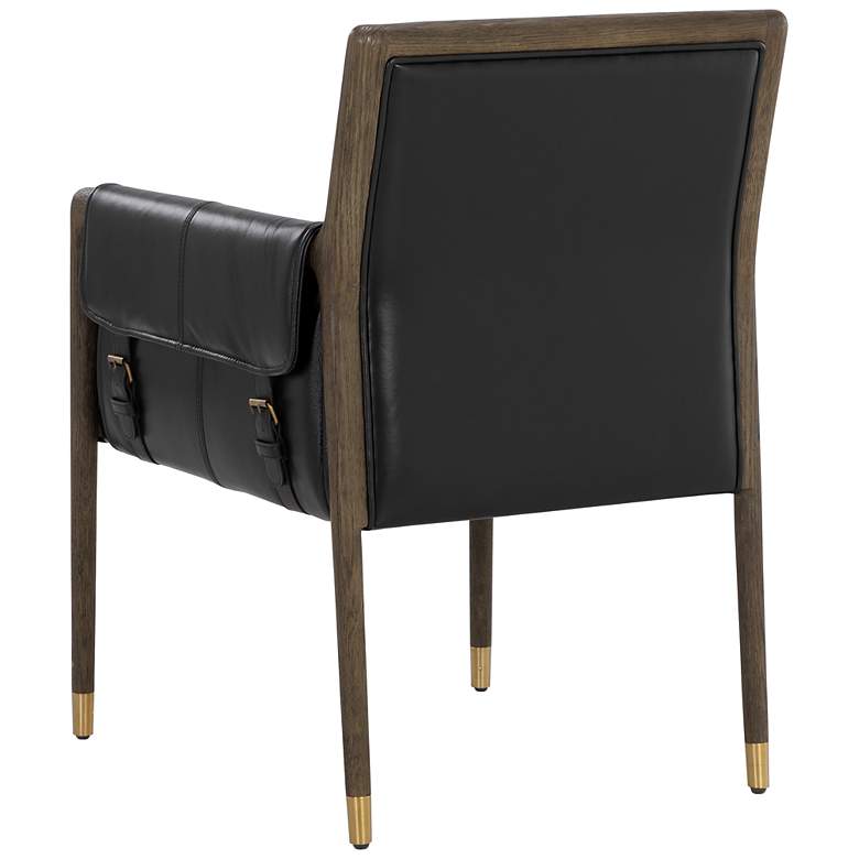 Image 5 Sunpan Mauti Dining Armchair Distressed Brown Cortina Black Leather more views