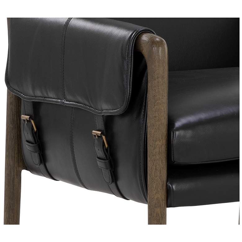 Image 6 Sunpan Mauti Dining Armchair Distressed Brown Cortina Black Leather more views