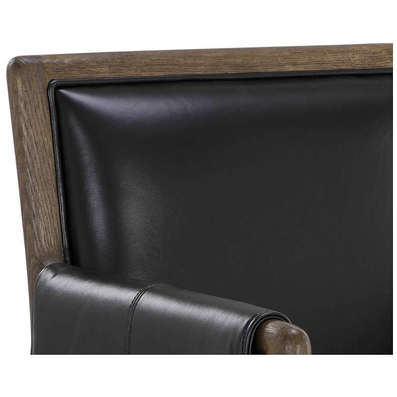 Image 7 Sunpan Mauti Dining Armchair Distressed Brown Cortina Black Leather more views