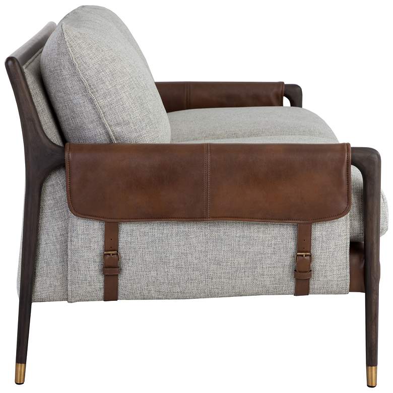 Image 3 Sunpan Mauti Sofa Brown Vault Fog and Bravo Cognac more views