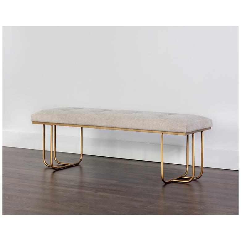 Image 3 Sunpan Maverick Bench Belfast Heather Gray more views