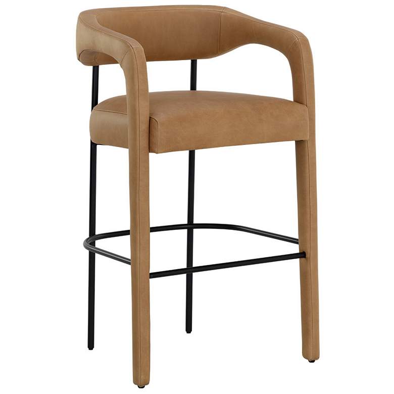 Image 1 Sunpan Mavia Barstool Ludlow Sesame Leather