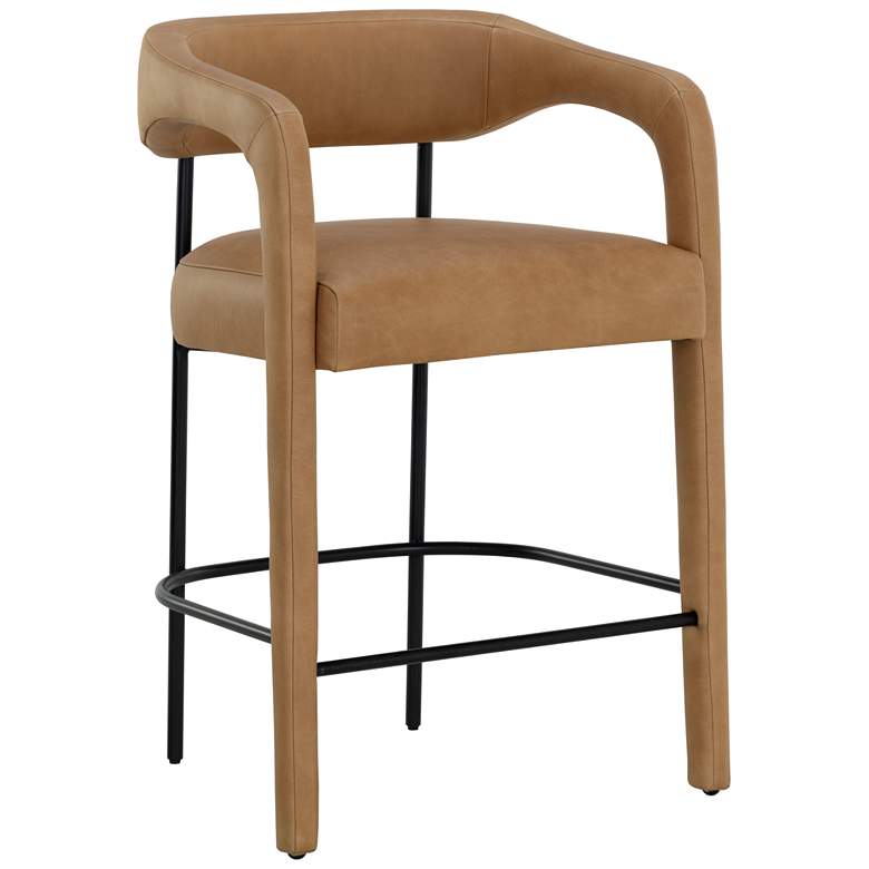 Image 1 Sunpan Mavia Counter Stool Ludlow Sesame Leather