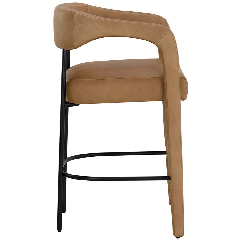 Image 3 Sunpan Mavia Counter Stool Ludlow Sesame Leather more views