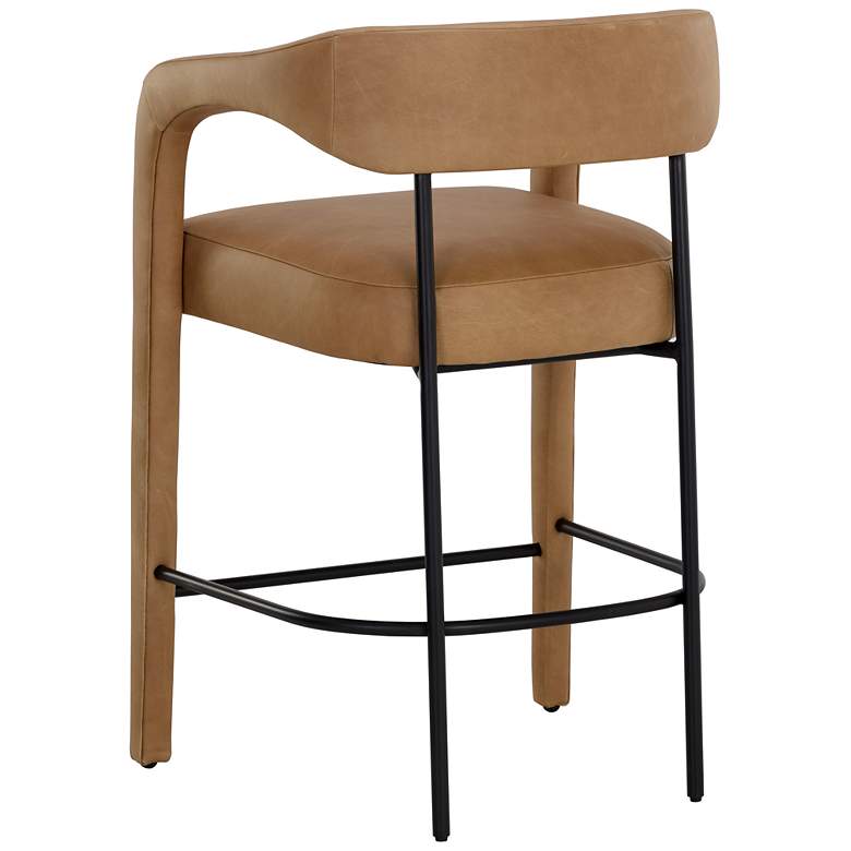 Image 4 Sunpan Mavia Counter Stool Ludlow Sesame Leather more views