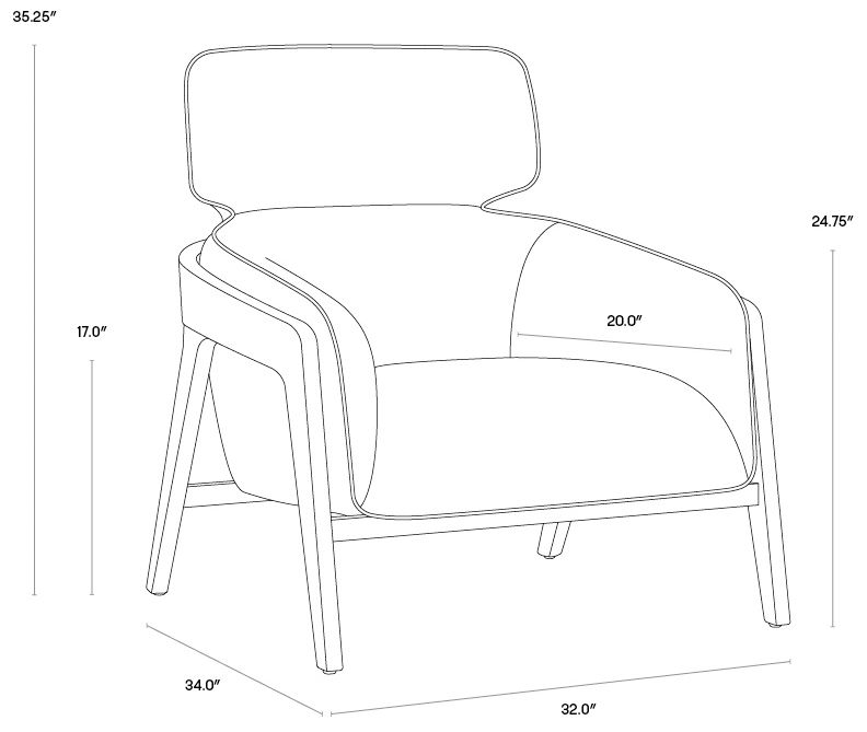 Sunpan Maximus Lounge Chair Polo Club Stone and Overcast Gray