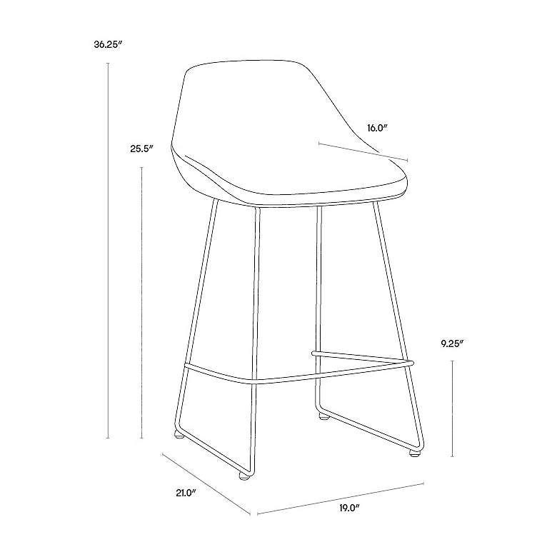 Image 4 Sunpan Mccoy Counter Stool November Gray and Cinnamon Brown more views