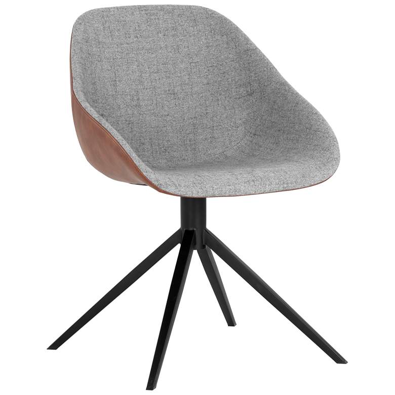 Image 1 Sunpan Mccoy Swivel Dining Chair November Gray and Cinnamon Brown