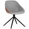 Sunpan Mccoy Swivel Dining Chair November Gray and Cinnamon Brown