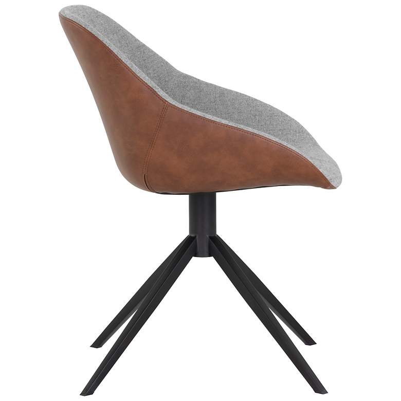 Image 4 Sunpan Mccoy Swivel Dining Chair November Gray and Cinnamon Brown more views