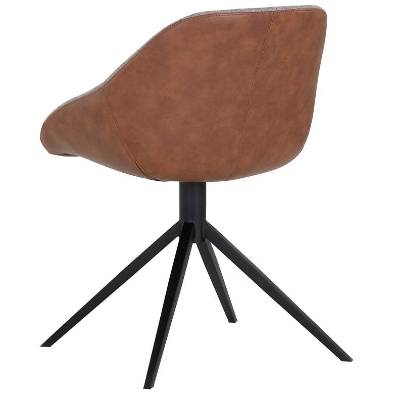 Image 5 Sunpan Mccoy Swivel Dining Chair November Gray and Cinnamon Brown more views