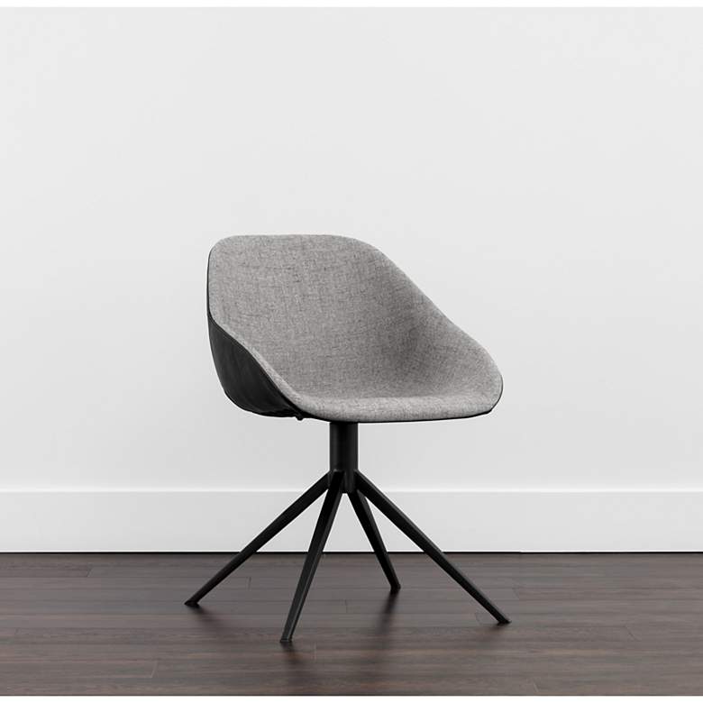Image 1 Sunpan Mccoy Swivel Dining Chair November Gray and Nightfall Black