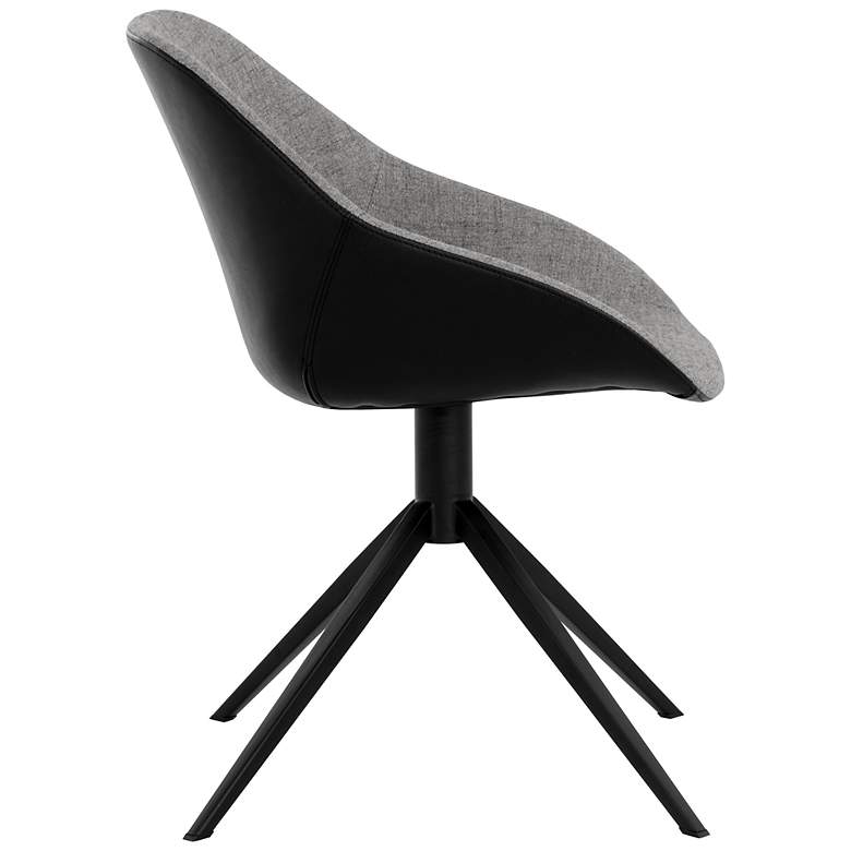 Image 4 Sunpan Mccoy Swivel Dining Chair November Gray and Nightfall Black more views