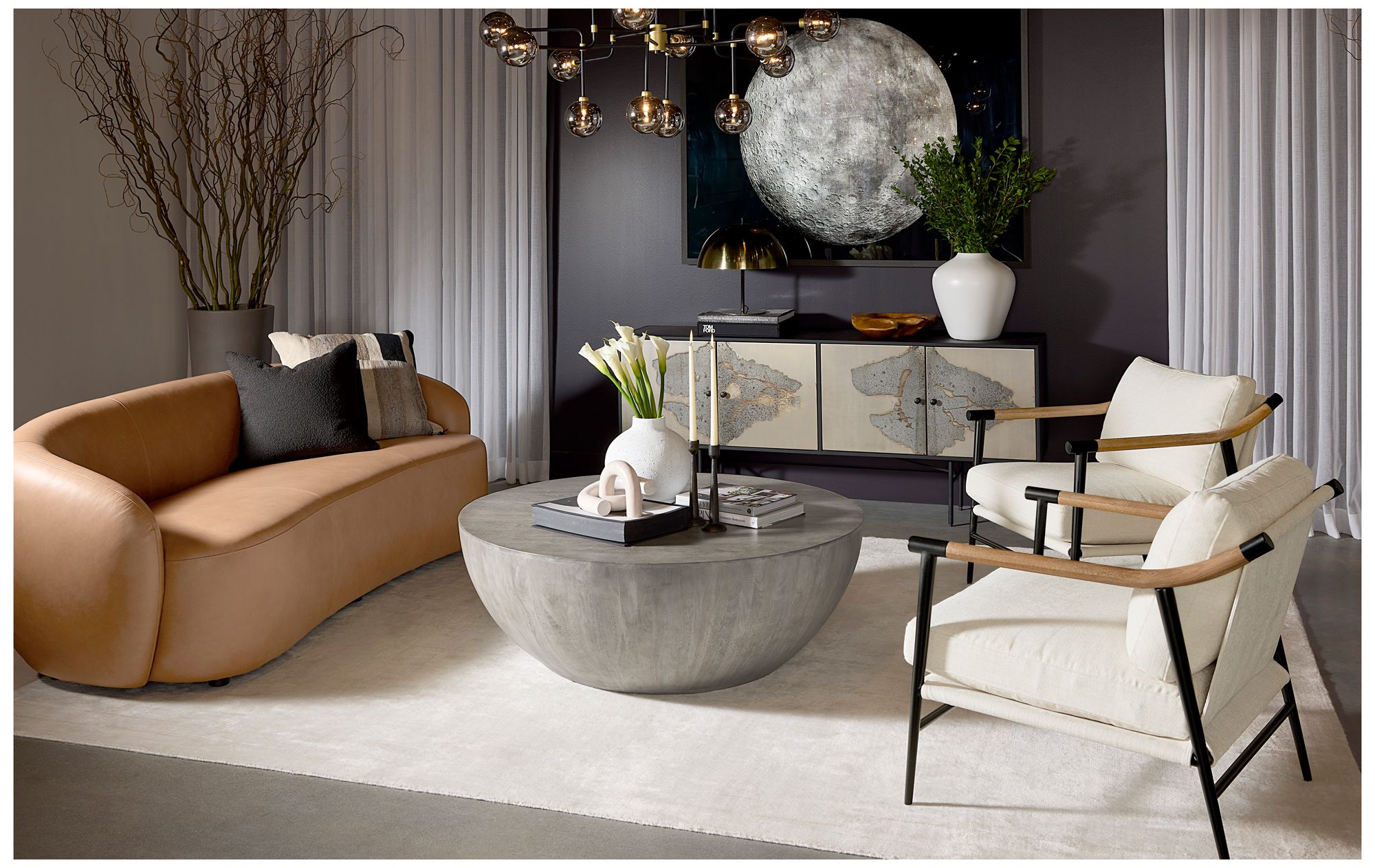 Sunpan Meadow Armchair Heather Ivory Tweed