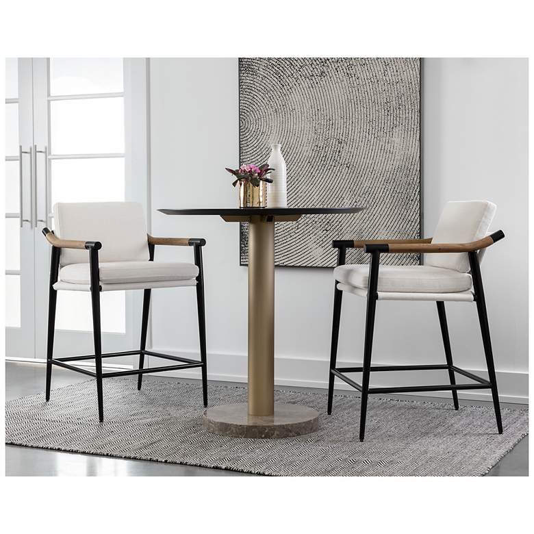 Image 5 Sunpan Meadow Counter Stool Heather Ivory Tweed more views