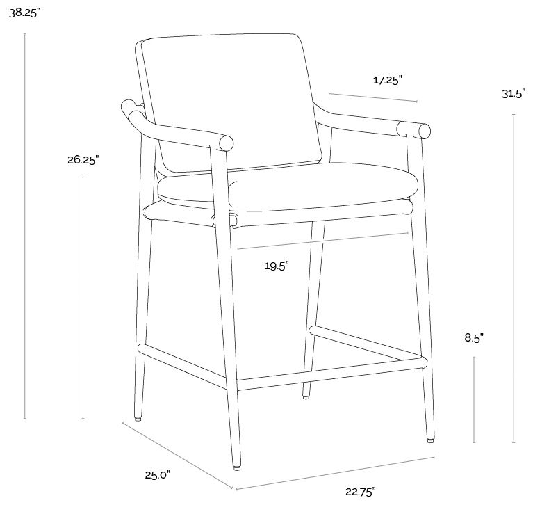 Sunpan Meadow Counter Stool Vault Fog