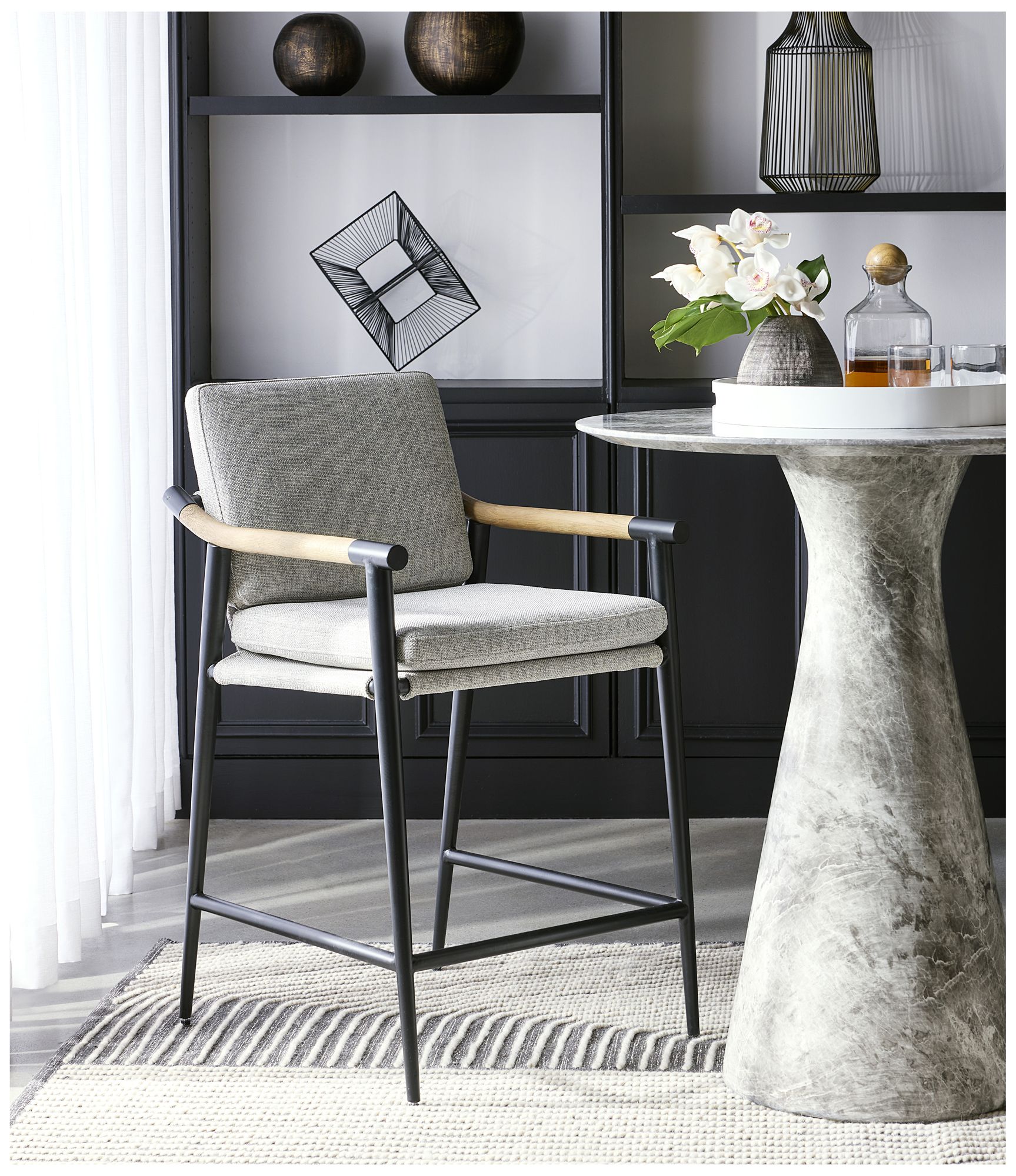 Sunpan Meadow Counter Stool Vault Fog