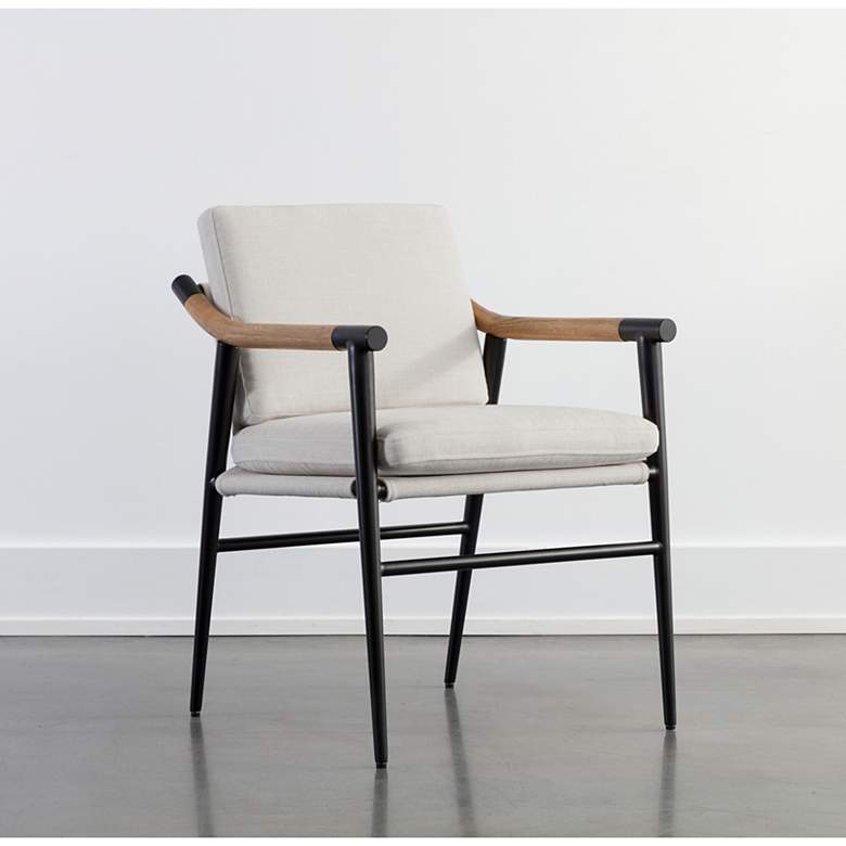 Image 1 Sunpan Meadow Dining Armchair Heather Ivory Tweed