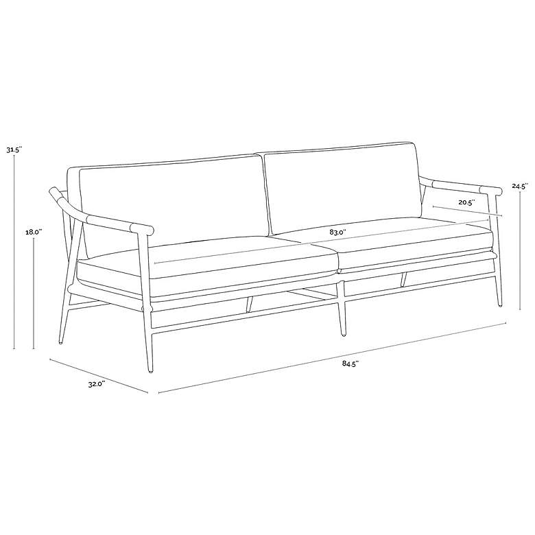 Image 7 Sunpan Meadow Sofa Vault Fog more views