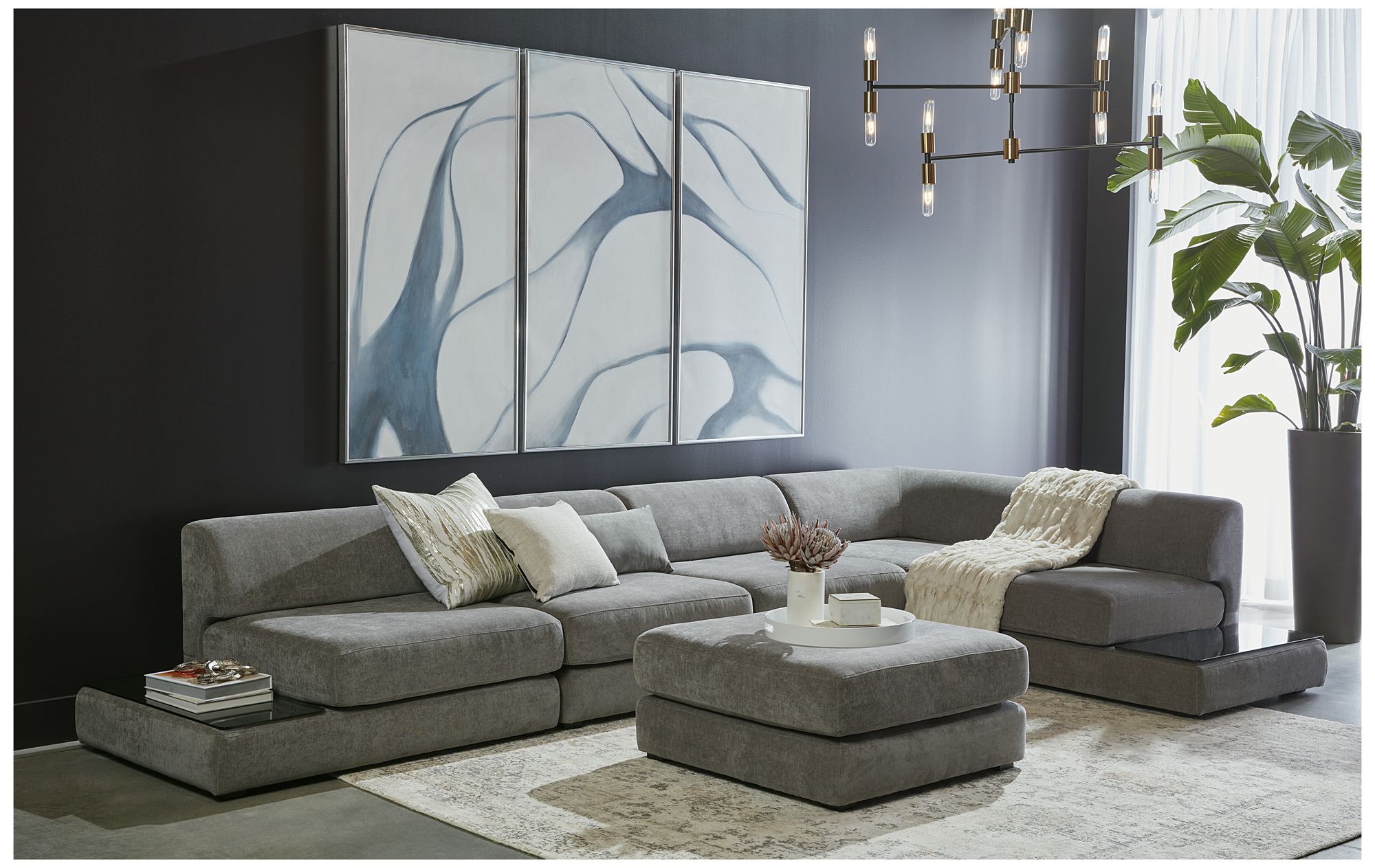 Image 7 Sunpan Meditation (Set of 3) 30" X 60" Silver Floater Frame more views