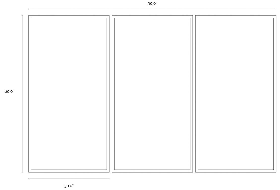 Sunpan Meditation (Set of 3) 30" X 60" Silver Floater Frame