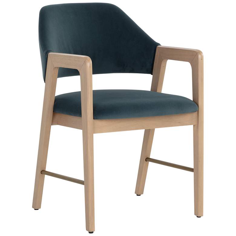 Image 1 Sunpan Milton Dining Armchair Light Wash Meg Dusty Teal