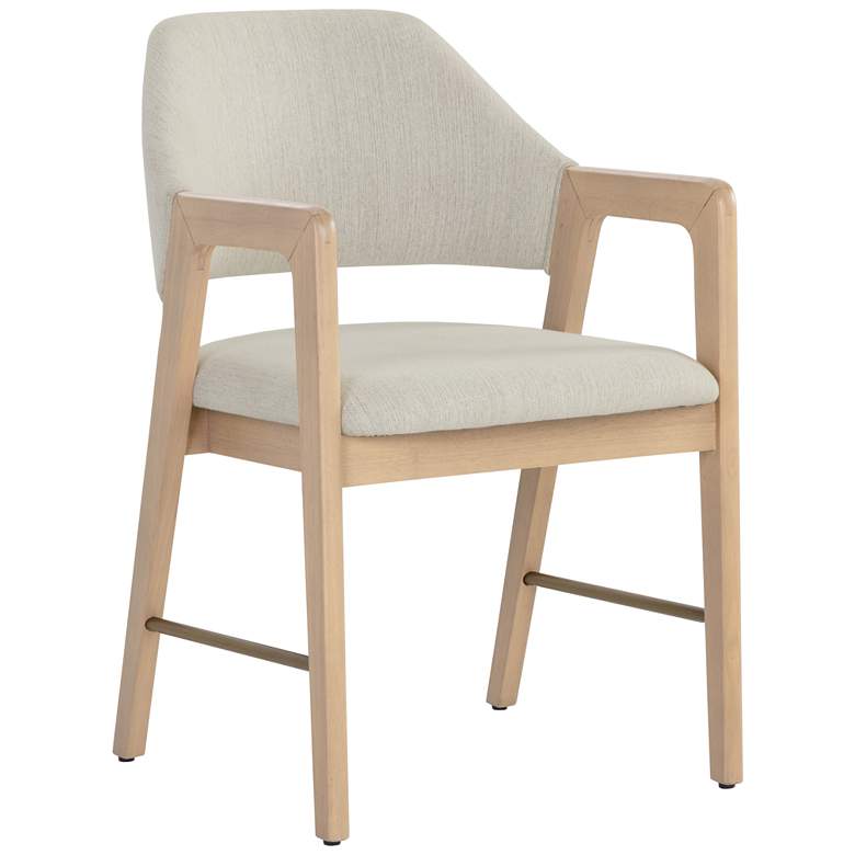 Image 2 Sunpan Milton Dining Armchair Light Wash Mina Ivory