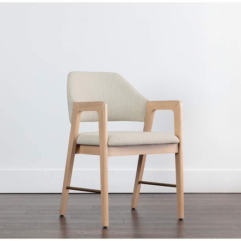 Image 1 Sunpan Milton Dining Armchair Light Wash Mina Ivory