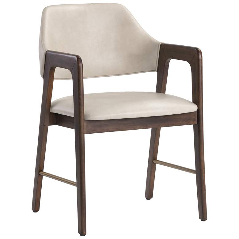 Image 2 Sunpan Milton Dining Armchair Smoke Acacia Bravo Cream