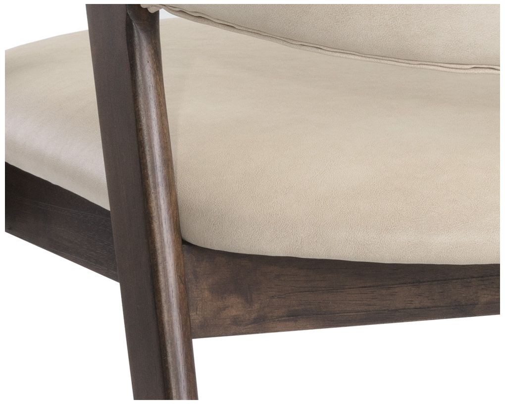 Sunpan Milton Dining Armchair Smoke Acacia Bravo Cream