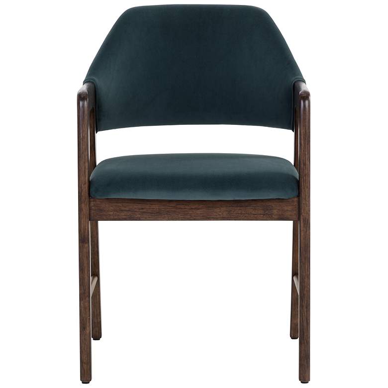 Image 3 Sunpan Milton Dining Armchair Smoke Acacia Meg Dusty Teal more views