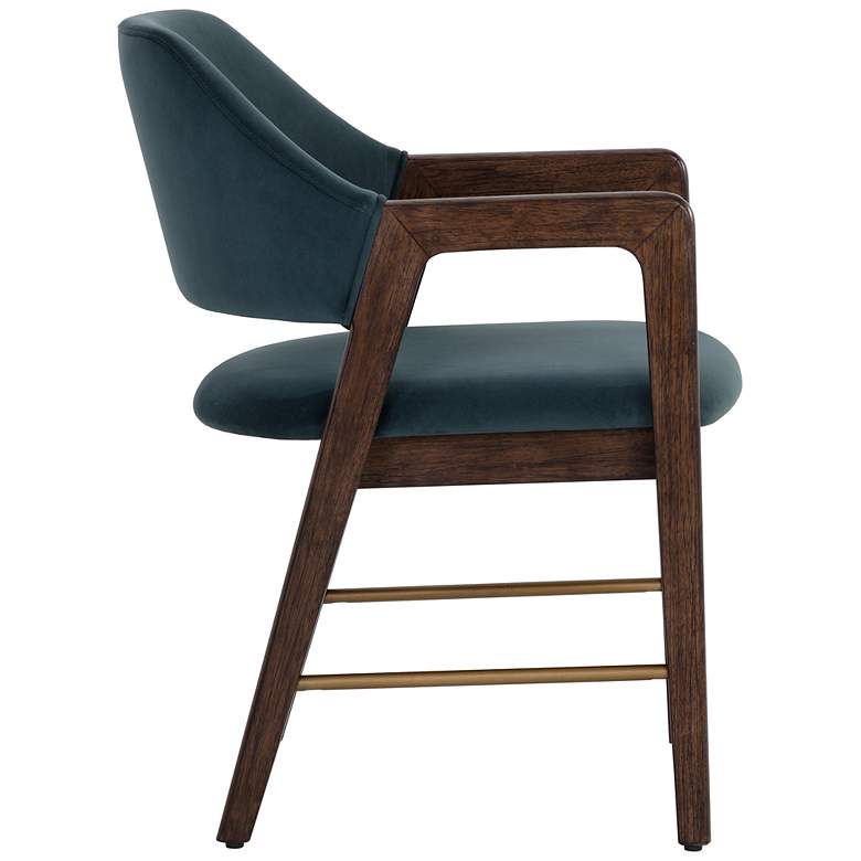 Image 4 Sunpan Milton Dining Armchair Smoke Acacia Meg Dusty Teal more views