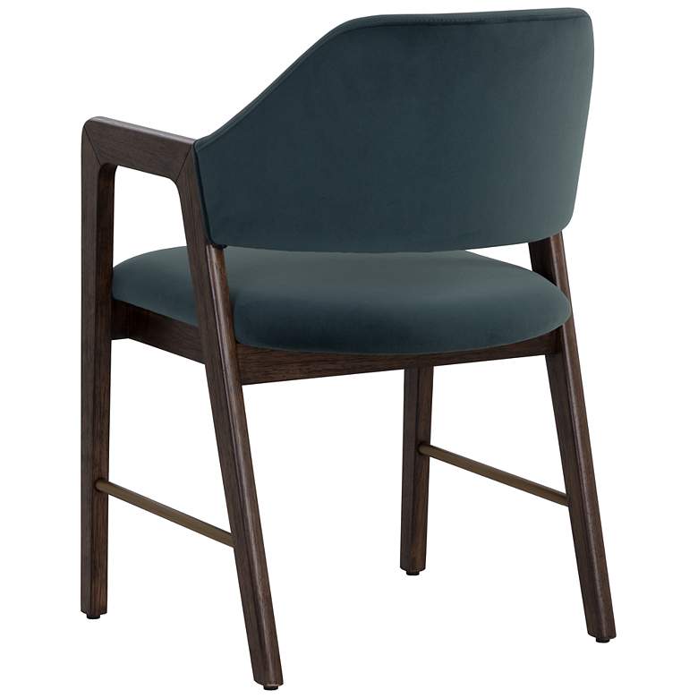Image 5 Sunpan Milton Dining Armchair Smoke Acacia Meg Dusty Teal more views