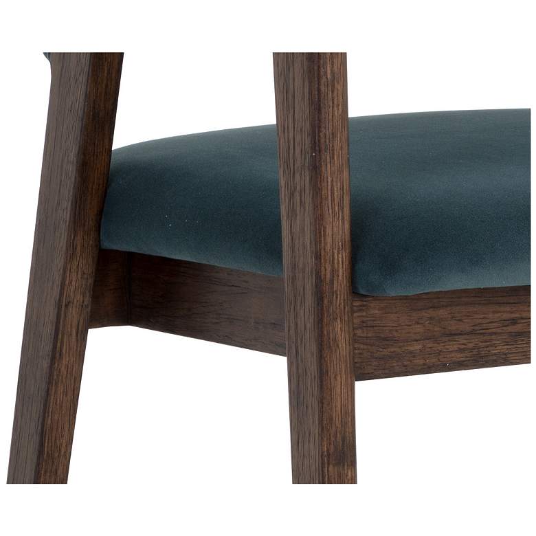 Image 6 Sunpan Milton Dining Armchair Smoke Acacia Meg Dusty Teal more views