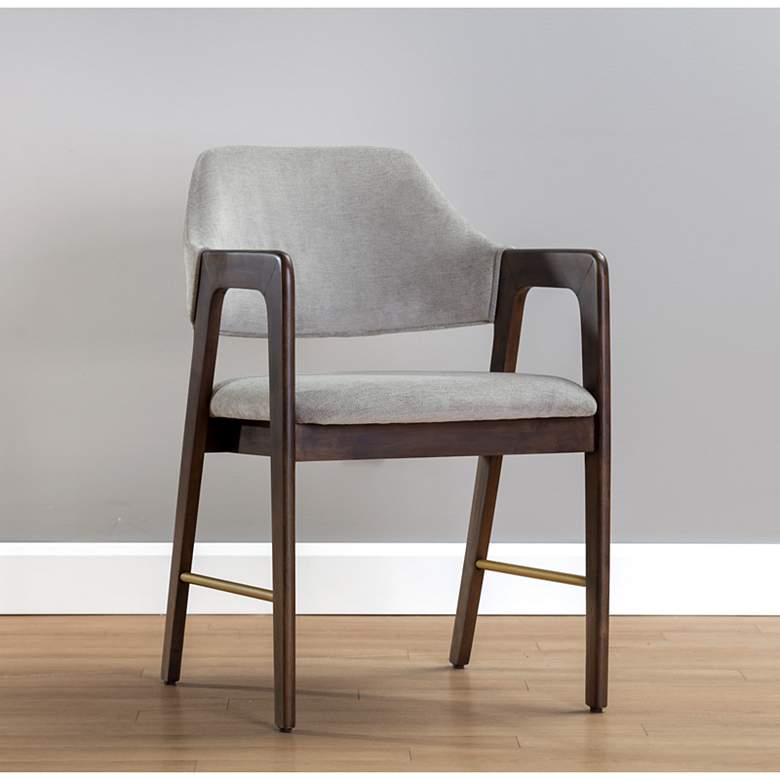Image 1 Sunpan Milton Dining Armchair Smoke Acacia Polo Club Stone