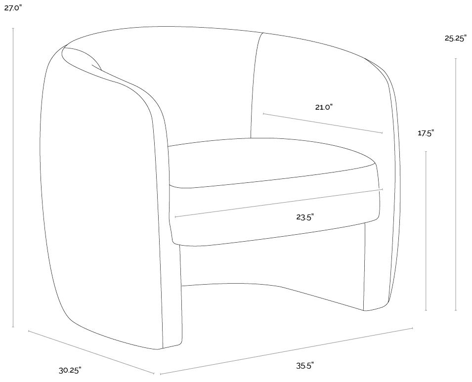 Sunpan Mircea Lounge Chair Bergen Ivory