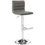 3_Sunpan Modern Motivo Gray Faux Leather Adjustable Height Swivel Barstool