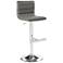 Sunpan Modern Motivo Gray Faux Leather Adjustable Height Swivel Barstool
