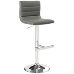 Sunpan Modern Motivo Gray Faux Leather Adjustable Height Swivel Barstool