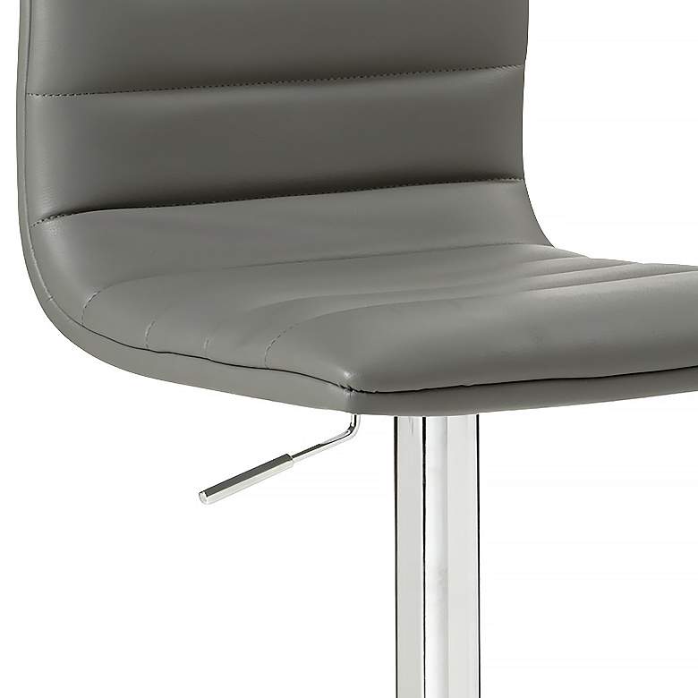 Image 4 Sunpan Modern Motivo Gray Faux Leather Adjustable Height Swivel Barstool more views