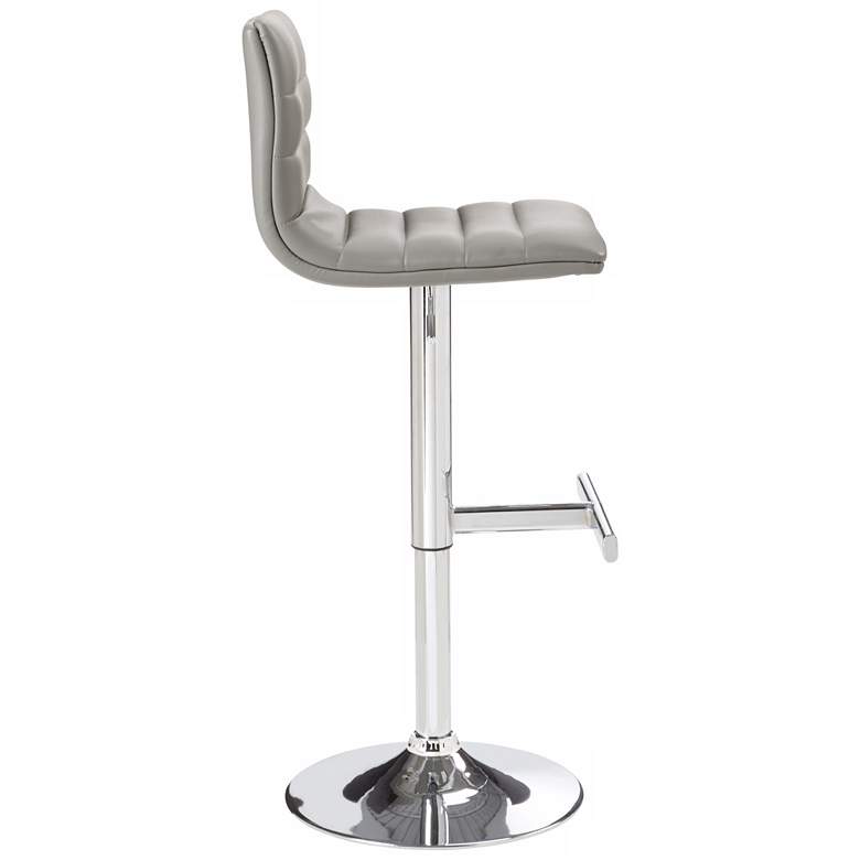 Image 5 Sunpan Modern Motivo Gray Faux Leather Adjustable Height Swivel Barstool more views