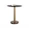 Sunpan Monaco Bar Table Gold Gray Marble and Charcoal Gray